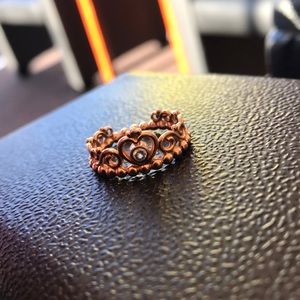 Rose gold pandora princess ring